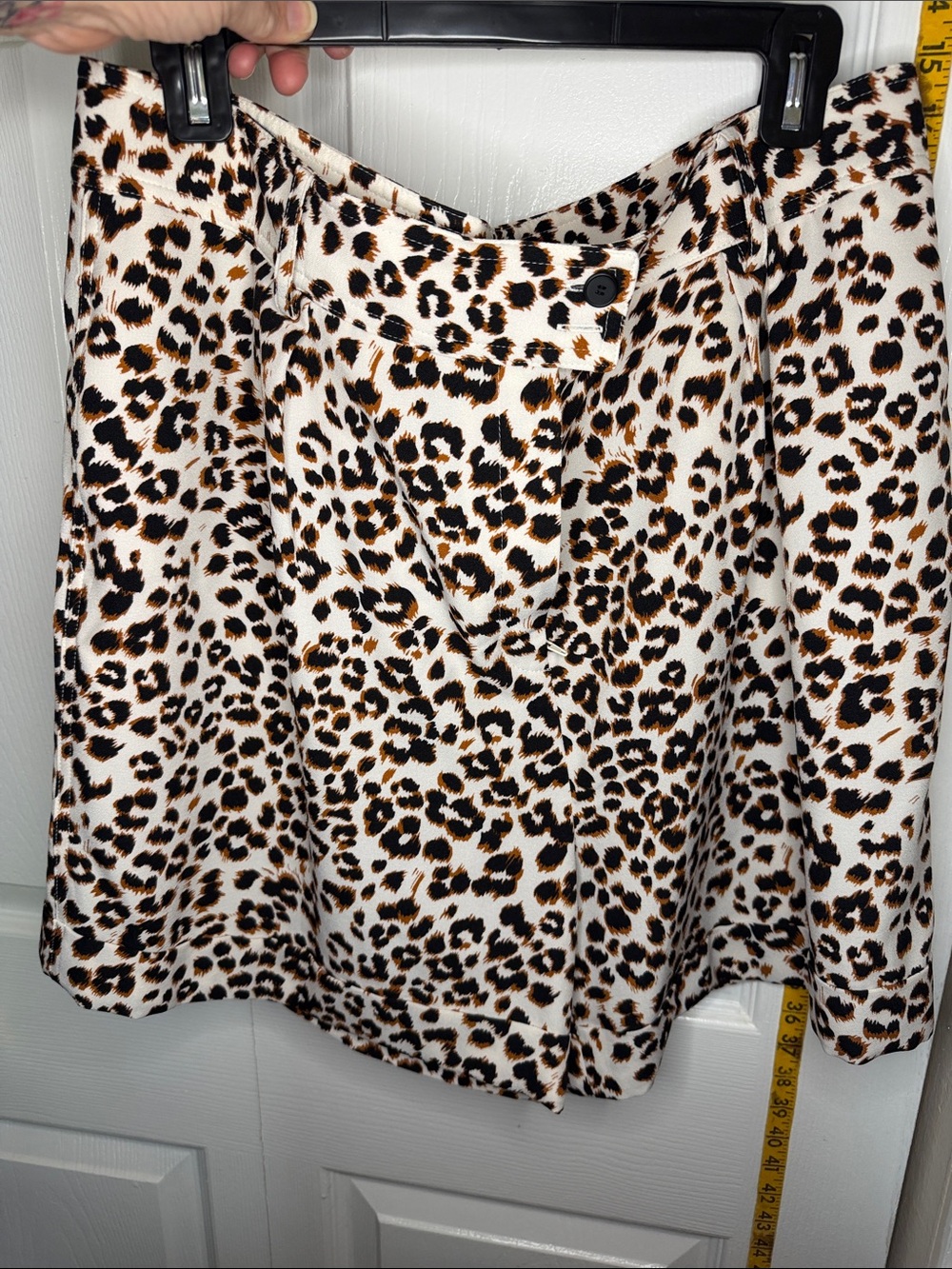 Bar III Cream, Black & Brown Leopard Print Skirt
